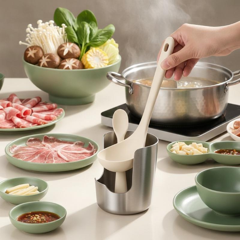 Pothos - 2-in-1 Stainless Steel Spoon Rest Pot