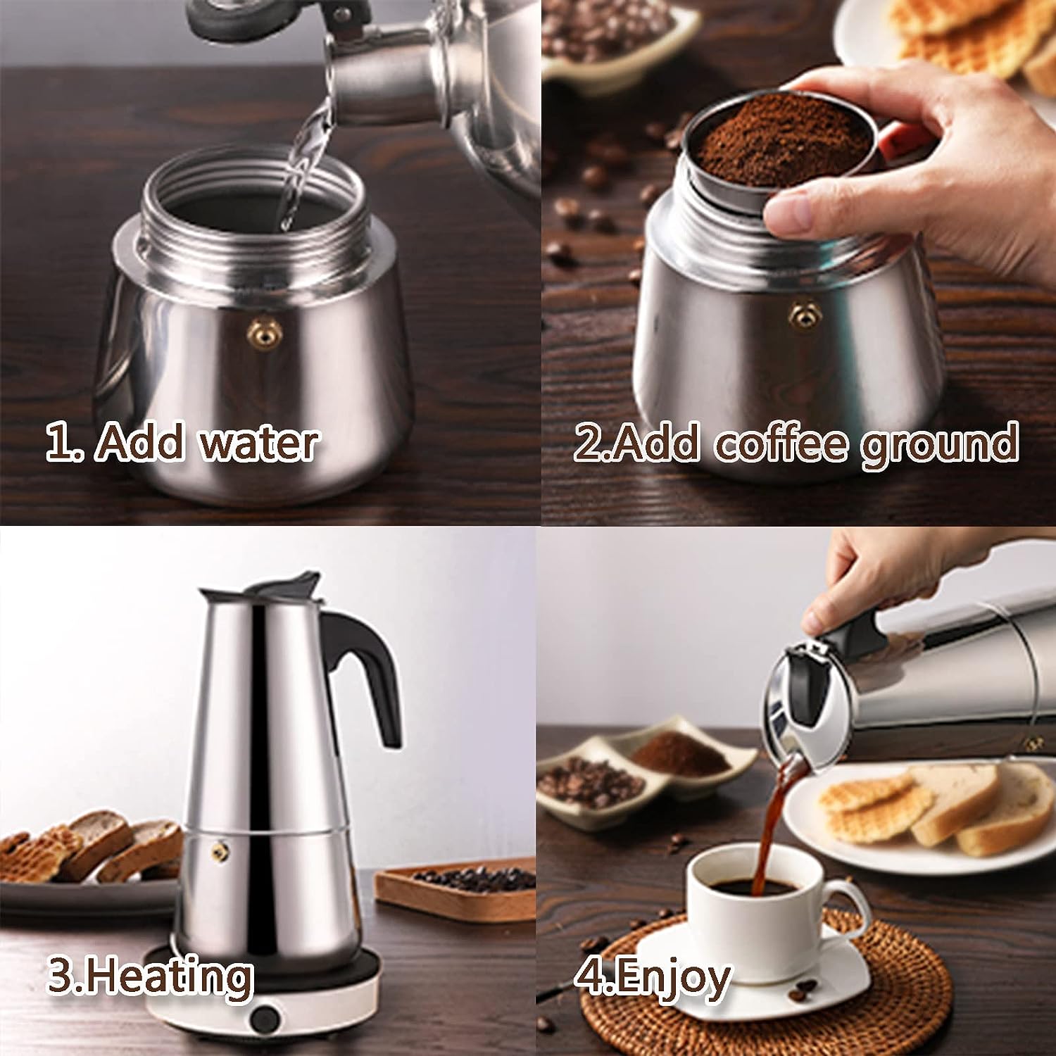 4/6/9 Cups Moka Pot Caffe Mach - огляд і ціна Pothos